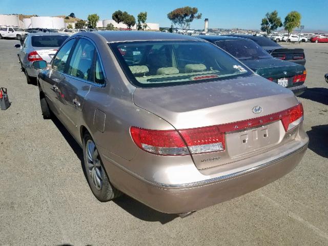 KMHFC46F37A148616 - 2007 HYUNDAI AZERA SE BEIGE photo 3