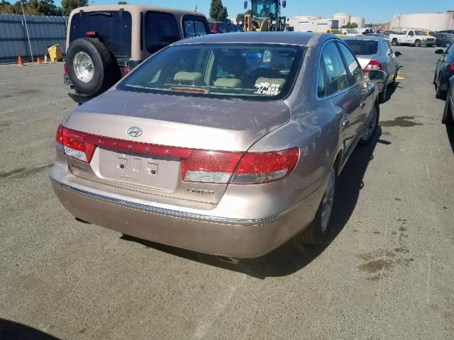 KMHFC46F37A148616 - 2007 HYUNDAI AZERA SE BEIGE photo 4