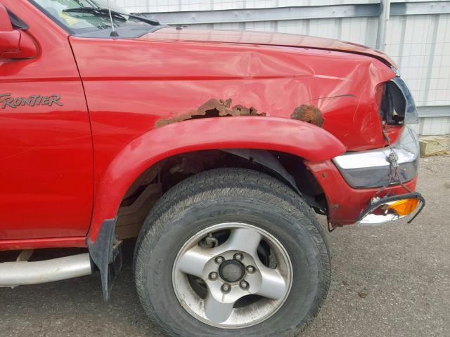 1N6ED27T6YC305533 - 2000 NISSAN FRONTIER C RED photo 9