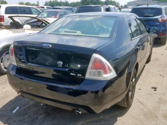 3FAFP08136R206253 - 2006 FORD FUSION SEL BLACK photo 4