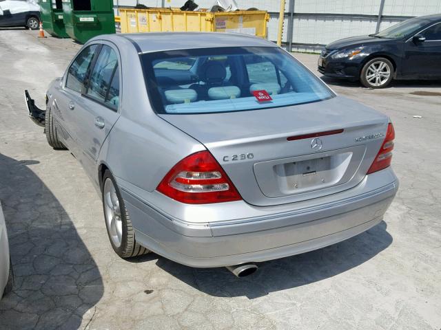 WDBRF40J04F486753 - 2004 MERCEDES-BENZ C 230K SPO SILVER photo 3