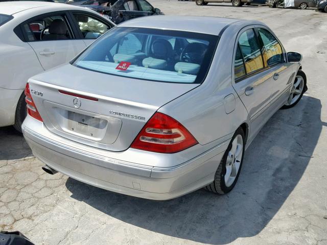 WDBRF40J04F486753 - 2004 MERCEDES-BENZ C 230K SPO SILVER photo 4