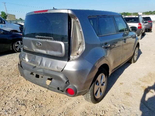 KNDJN2A25F7197118 - 2015 KIA SOUL GRAY photo 4