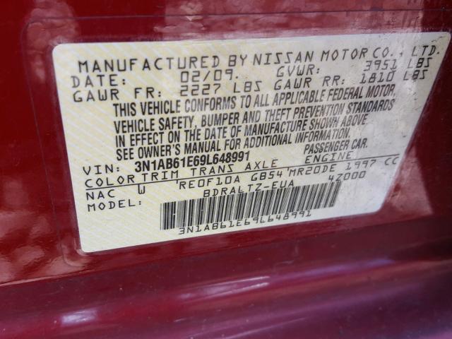 3N1AB61E69L648991 - 2009 NISSAN SENTRA 2.0 RED photo 10