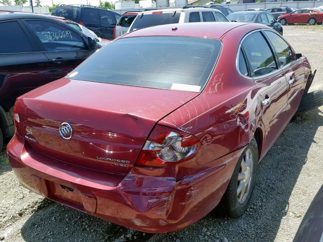 2G4WD532151257426 - 2005 BUICK LACROSSE C MAROON photo 4