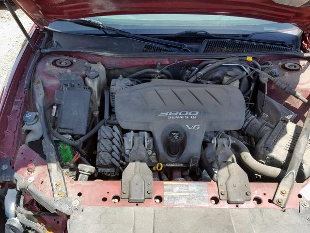 2G4WD532151257426 - 2005 BUICK LACROSSE C MAROON photo 7