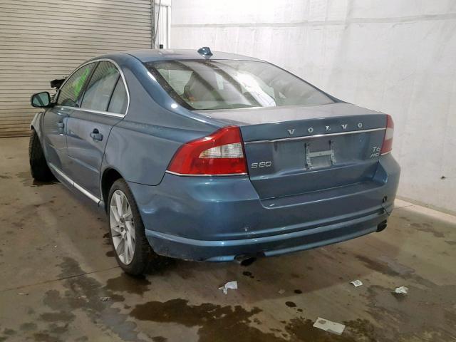 YV1902AH4D1170833 - 2013 VOLVO S80 T6 BLUE photo 3