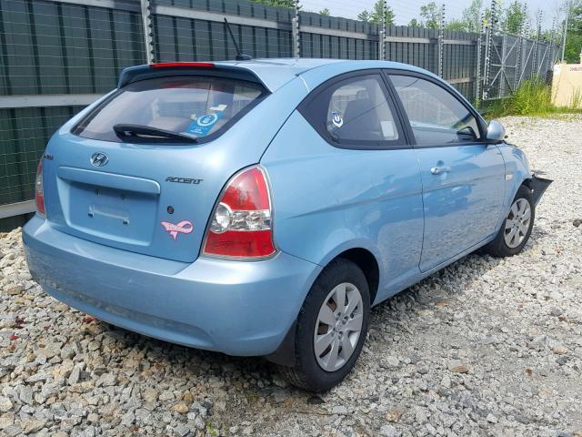 KMHCM3AC4AU175627 - 2010 HYUNDAI ACCENT BLU BLUE photo 4