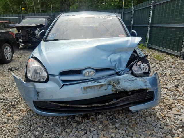 KMHCM3AC4AU175627 - 2010 HYUNDAI ACCENT BLU BLUE photo 9