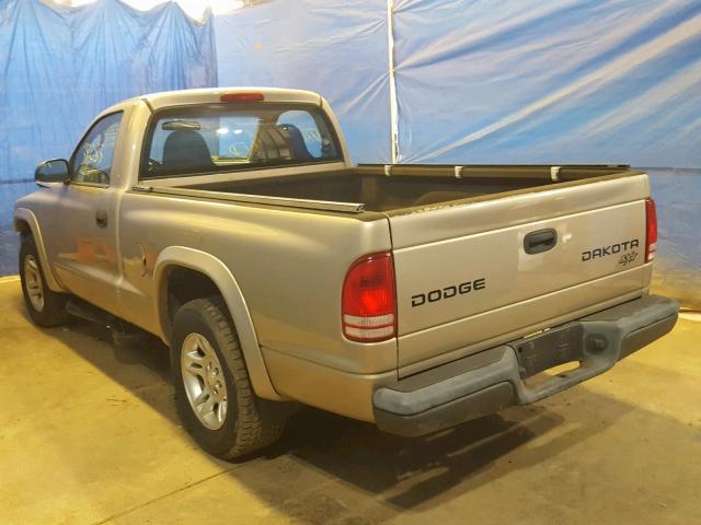 1D7FL16X33S188605 - 2003 DODGE DAKOTA SXT BEIGE photo 3