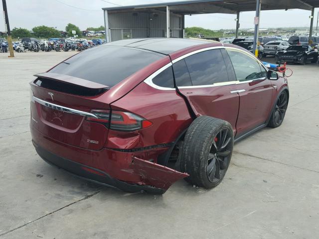 5YJXCBE46GFS00504 - 2016 TESLA MODEL X RED photo 4