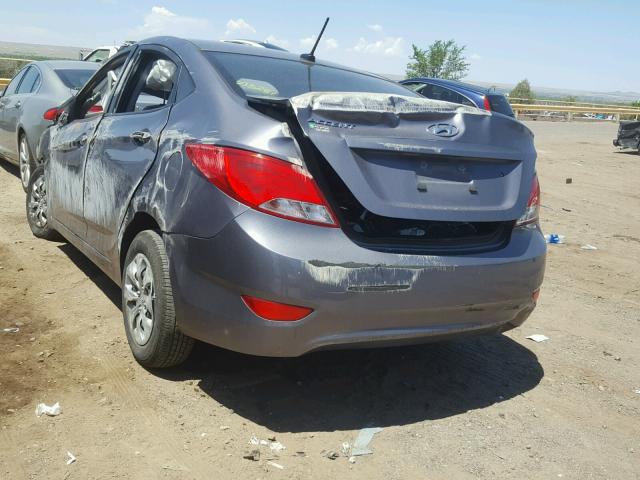 KMHCT4AE2GU963681 - 2016 HYUNDAI ACCENT SE GRAY photo 3