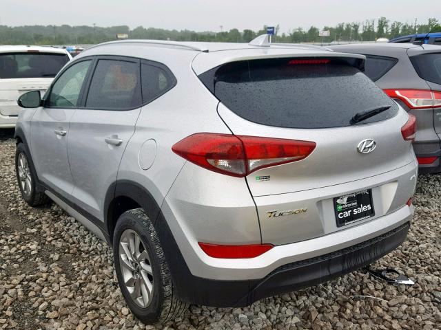 KM8J3CA47JU651579 - 2018 HYUNDAI TUCSON SEL SILVER photo 3