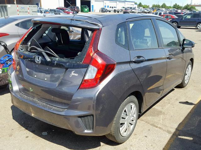 3HGGK5G58FM755511 - 2015 HONDA FIT LX GRAY photo 4