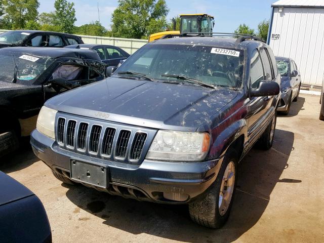 1J4GW58N61C520000 - 2001 JEEP GRAND CHER BLUE photo 2