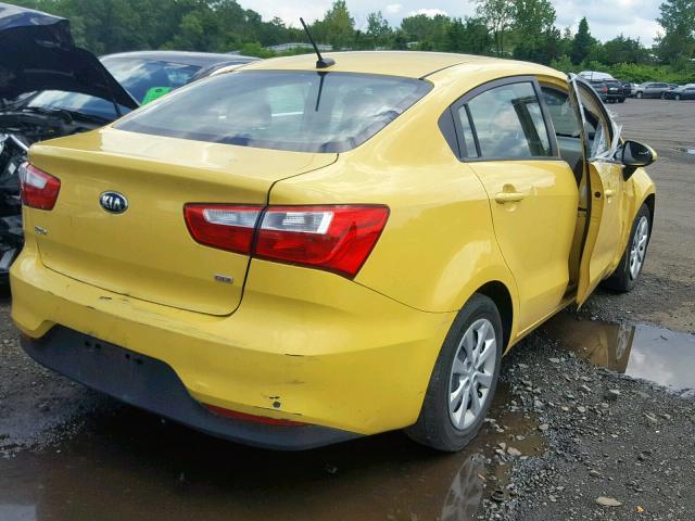 KNADM4A31G6604960 - 2016 KIA RIO LX YELLOW photo 4