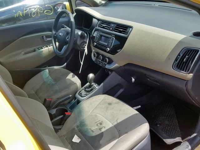 KNADM4A31G6604960 - 2016 KIA RIO LX YELLOW photo 5