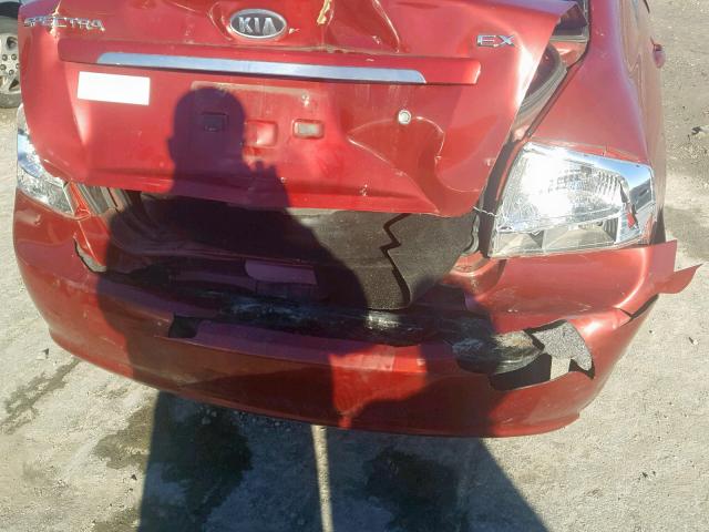 KNAFE221295667064 - 2009 KIA SPECTRA EX BURGUNDY photo 9