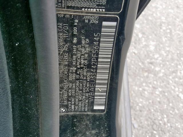 WBAEU33442PF56445 - 2002 BMW 325 XI BLACK photo 10