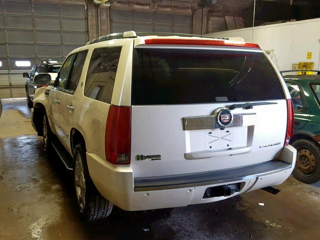 1GYFK43599R117968 - 2009 CADILLAC ESCALADE H WHITE photo 3