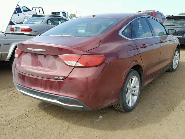 1C3CCCAB3FN721466 - 2015 CHRYSLER 200 LIMITE RED photo 4