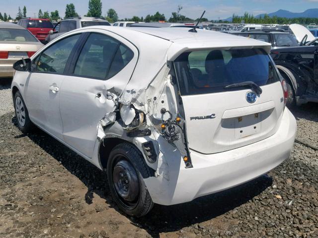 JTDKDTB34D1540814 - 2013 TOYOTA PRIUS C WHITE photo 3