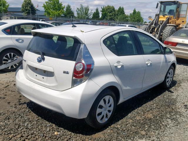 JTDKDTB34D1540814 - 2013 TOYOTA PRIUS C WHITE photo 4