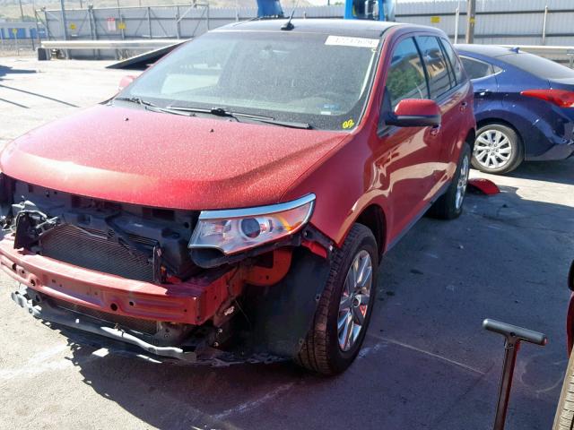 2FMDK4JC7CBA59783 - 2012 FORD EDGE SEL RED photo 2