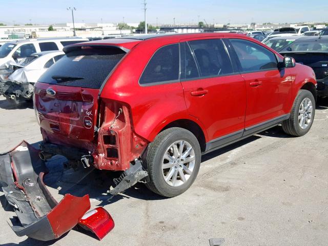 2FMDK4JC7CBA59783 - 2012 FORD EDGE SEL RED photo 4