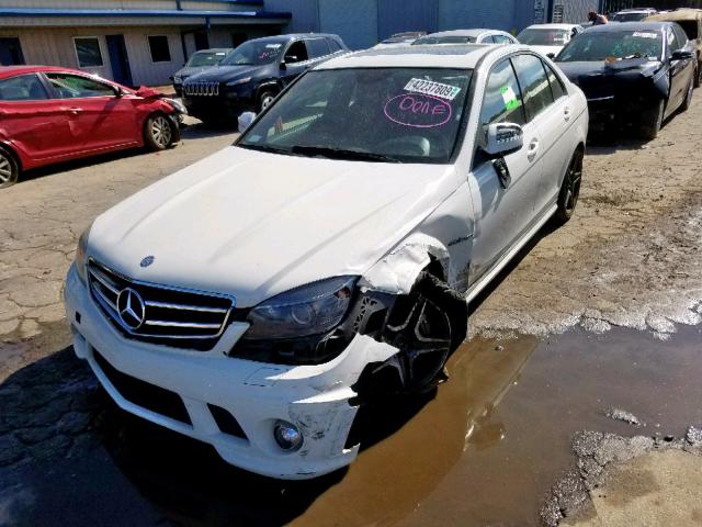 WDDGF77X99F220603 - 2009 MERCEDES-BENZ C 63 AMG WHITE photo 2