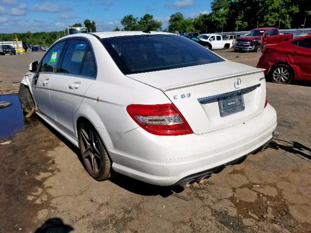 WDDGF77X99F220603 - 2009 MERCEDES-BENZ C 63 AMG WHITE photo 3