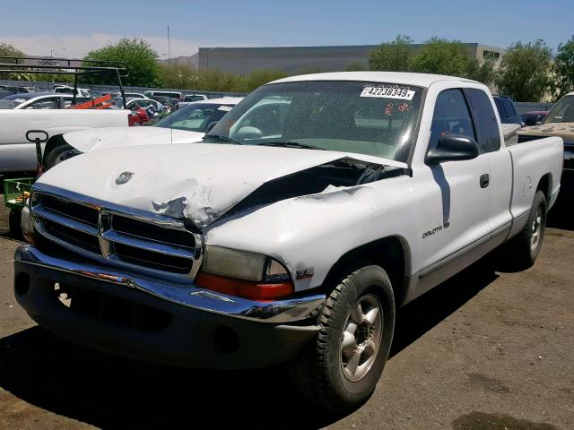 1B7GL22X3WS674300 - 1998 DODGE DAKOTA WHITE photo 2