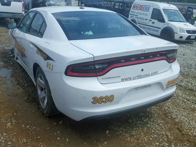 2C3CDXAG9JH263630 - 2018 DODGE CHARGER PO WHITE photo 3