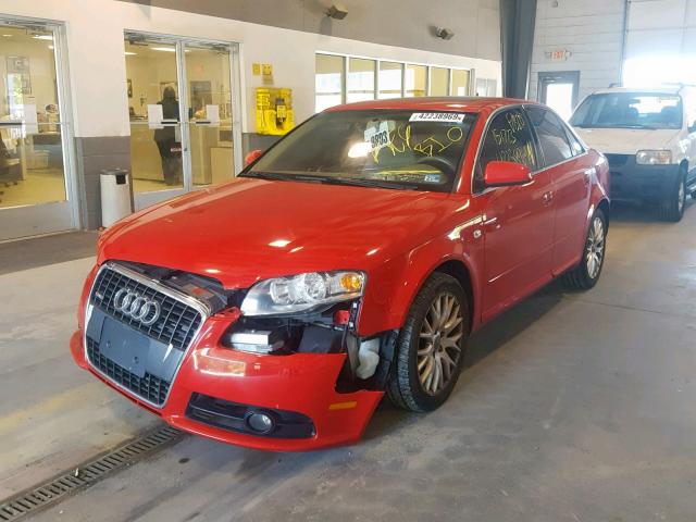WAUAF78E58A168229 - 2008 AUDI A4 2.0T RED photo 2