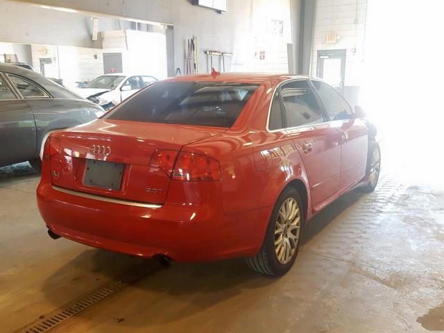 WAUAF78E58A168229 - 2008 AUDI A4 2.0T RED photo 4