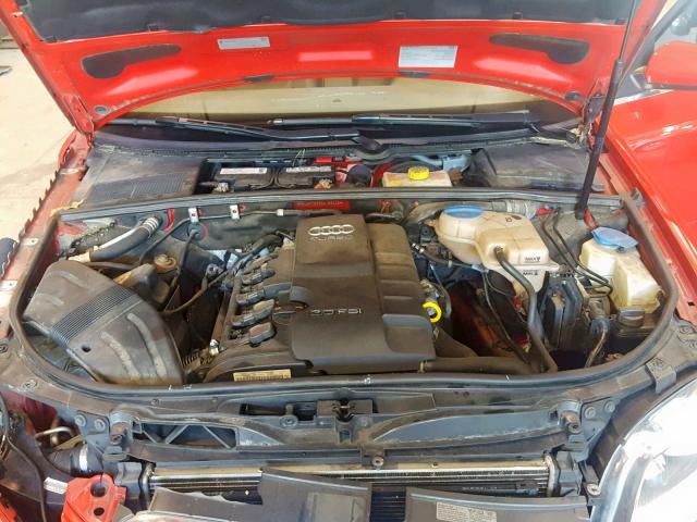 WAUAF78E58A168229 - 2008 AUDI A4 2.0T RED photo 7