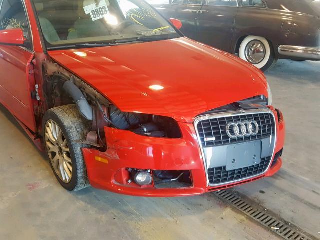 WAUAF78E58A168229 - 2008 AUDI A4 2.0T RED photo 9
