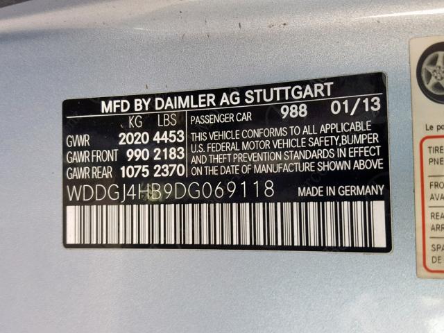 WDDGJ4HB9DG069118 - 2013 MERCEDES-BENZ C 250 SILVER photo 10