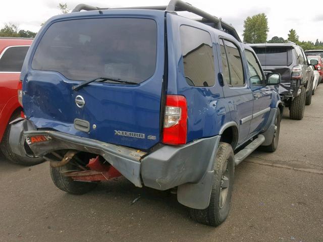 5N1ED28T62C520687 - 2002 NISSAN XTERRA XE BLUE photo 4