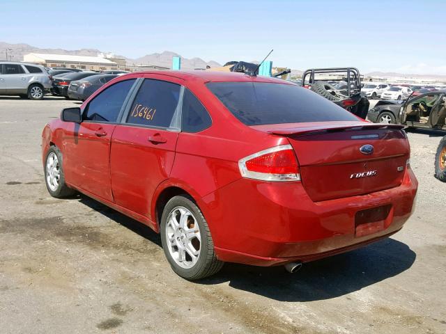 1FAHP36N19W215728 - 2009 FORD FOCUS SES RED photo 3