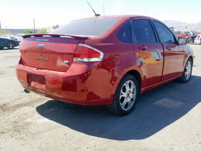 1FAHP36N19W215728 - 2009 FORD FOCUS SES RED photo 4