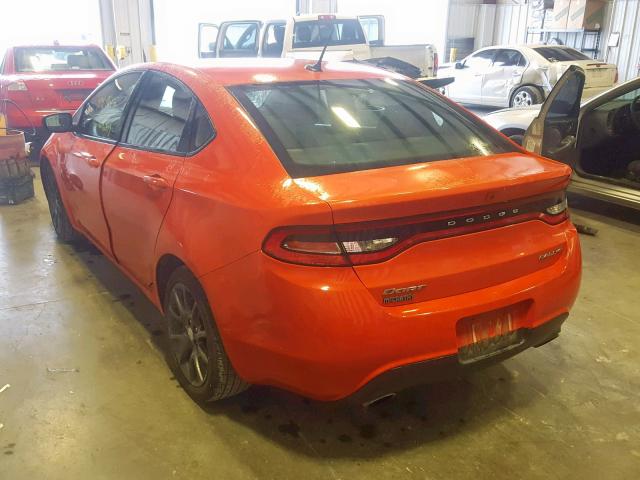 1C3CDFBB2FD301071 - 2015 DODGE DART SXT ORANGE photo 3