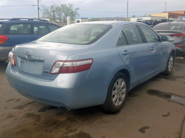 4T1BB46K38U057652 - 2008 TOYOTA CAMRY HYBR BLUE photo 4