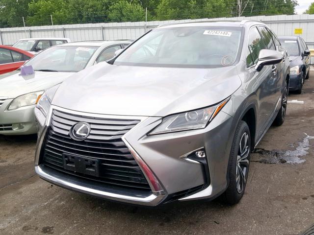 JTJDZKCA6J2007173 - 2018 LEXUS RX 350 L GRAY photo 2