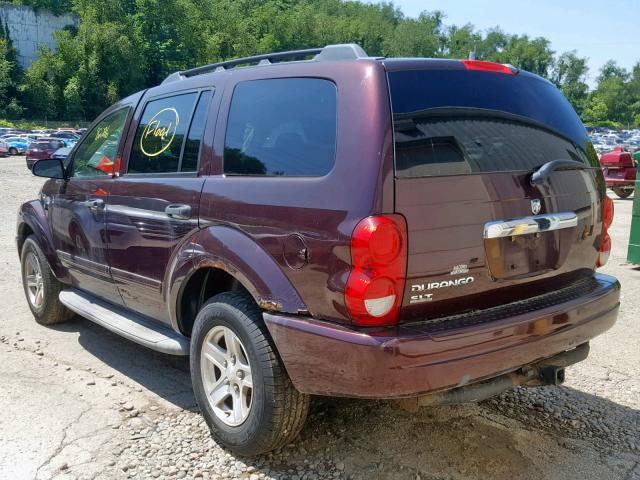 1D4HB48N54F200091 - 2004 DODGE DURANGO SL BURGUNDY photo 3