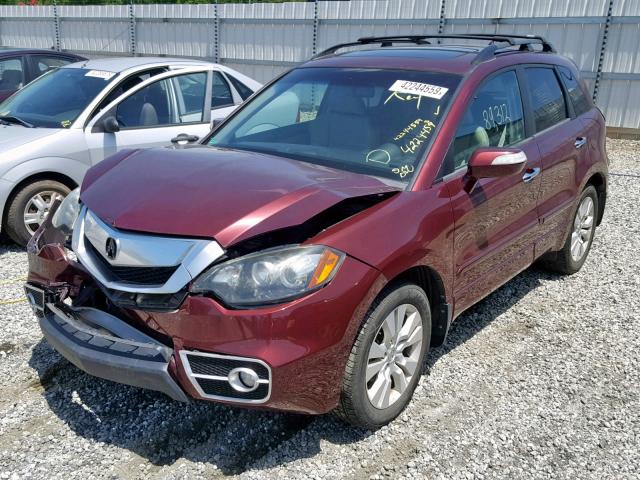 5J8TB2H51CA002570 - 2012 ACURA RDX TECHNO MAROON photo 2