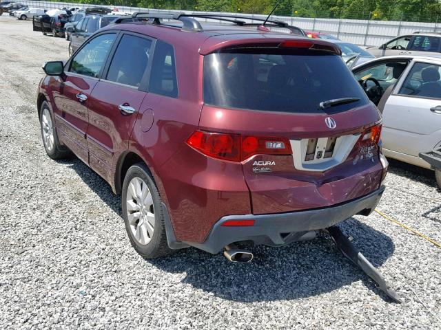 5J8TB2H51CA002570 - 2012 ACURA RDX TECHNO MAROON photo 3