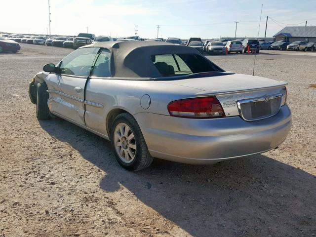 1C3EL75T83N500590 - 2003 CHRYSLER SEBRING GT SILVER photo 3