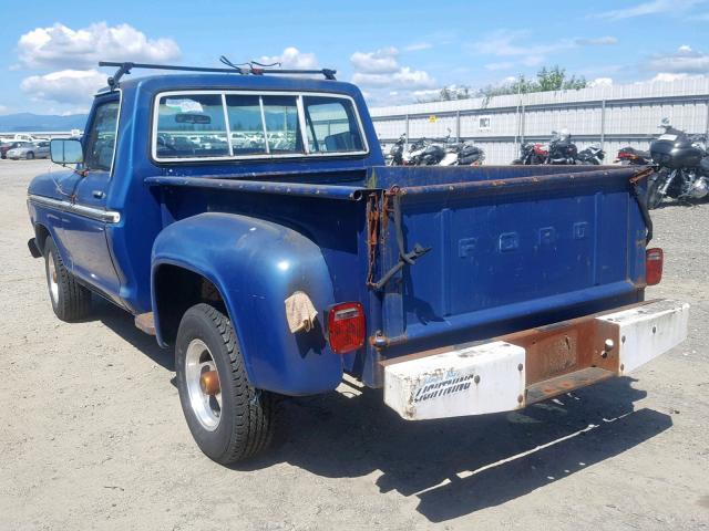 F10HRX87615 - 1977 FORD F100 BLUE photo 3