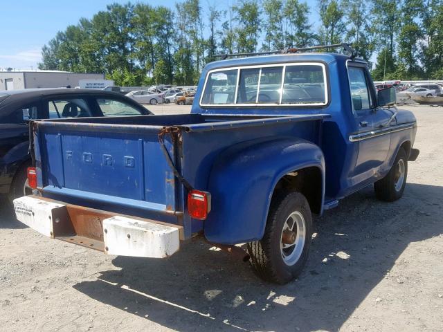 F10HRX87615 - 1977 FORD F100 BLUE photo 4